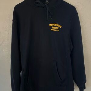 Black Hoodie with Yellow Print - Shagwong Tavern (a Dive Bar in Montauk, NY)